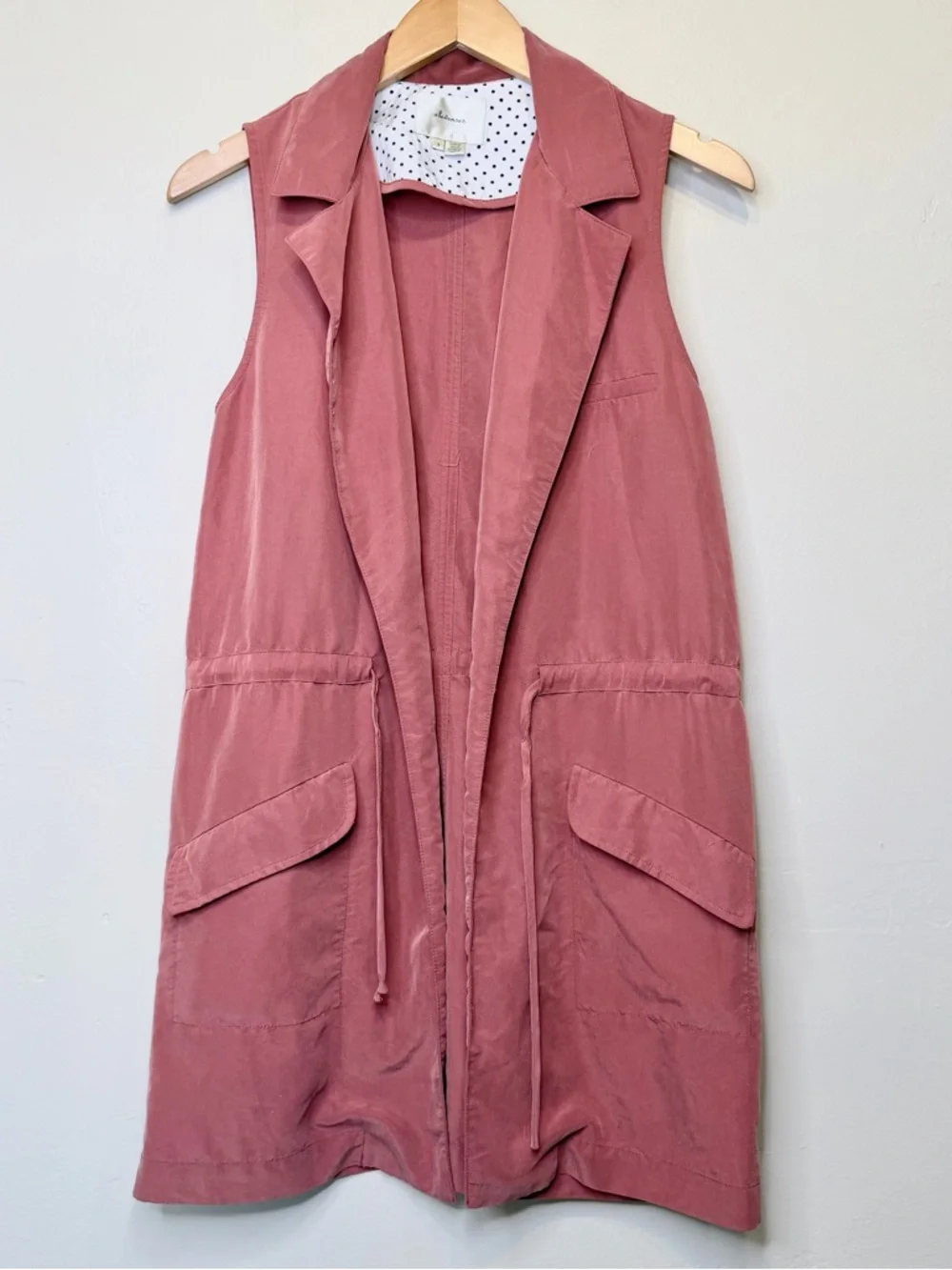 Elevenses | Anthro Old Town Open Front Tie Waist Lightweight Pocket Utility Vest - Picture 3 of 15